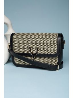 Allen Solly - Women Beige Polyurethane (Pu) Textured Sling Bag with Detachable Strap