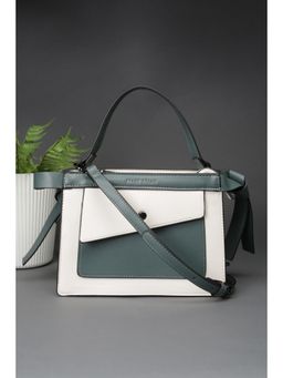 Allen Solly - Women White Polyurethane (Pu) Colorblock Sling Bag with Detachable Strap