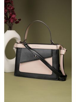 Allen Solly - Women Black Polyurethane (Pu) Self Design Sling Bag with Detachable Strap