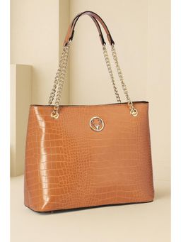 Allen Solly - Women Orange Polyurethane (Pu) Textured Handbag