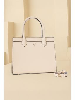 Allen Solly - Women Beige Polyurethane (Pu) Textured Handbag and Detachable Strap