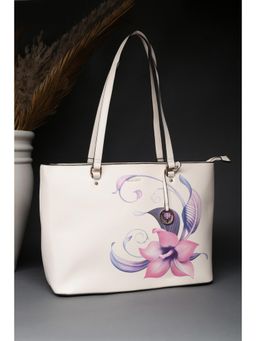 Allen Solly - Women Cream Polyurethane (Pu) Printed Handbag