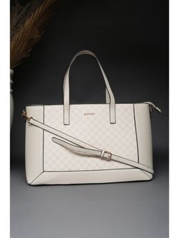 Allen Solly - Women White Polyurethane (Pu) Graphic Handbag and Detachable Strap