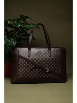 Allen Solly - Women Brown Polyurethane (Pu) Printed Handbag and Detachable Strap