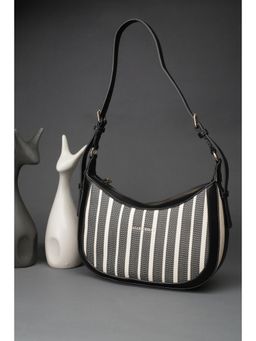 Allen Solly - Women Black Polyurethane (Pu) Stripes Handbag