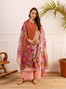 Autumnlane - Women Multi-Color Floral Printed Kurta with Palazzo and Dupatta