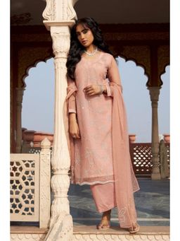 Autumnlane - Women Peach Sequined Work Beads and Stones Kurta with Palazzo and Dupatta