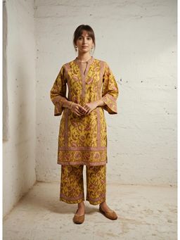 Autumnlane - Women Yellow Floral Printed Co-Ord Set