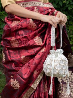 Odette - White Printed Potli Bags