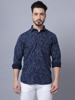 Cantabil - Men Navy Blue Shirt