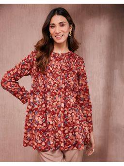 Fabindia - Red Cotton Kalamkari Printed Tunic