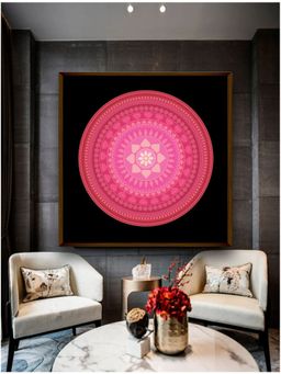 The Art House - Pink Black Mandala Printed Painting Wall Art