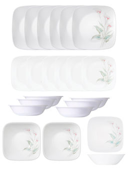Corelle - Asia Sq Round Collection 21 Pc Dinner Set - Lilyville