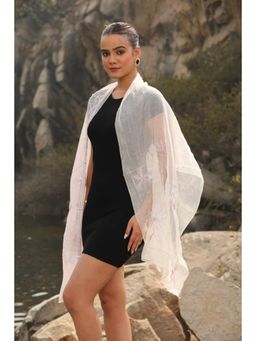 Modarta By Kamakshi - Light Pink Embroidered Cotton Elegant Scarf (M)