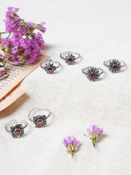 Teejh - Tulika Set of 3 Silver Toe Rings