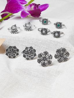 Teejh - Amulya set of 5 Silver Toe Rings