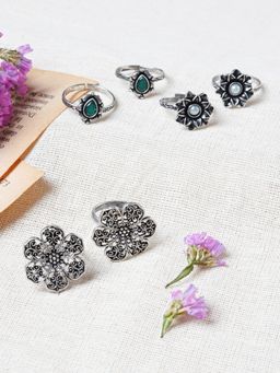 Teejh - Kumud Set of 3 Silver Toe Rings