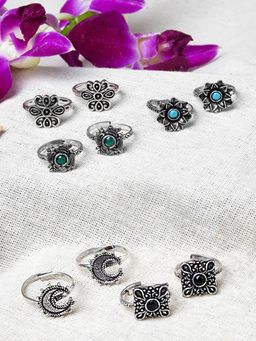 Teejh - Mangalya Set Of 5 Silver Toe Rings
