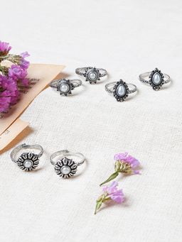 Teejh - Shweta Set of 3 Silver Toe Rings