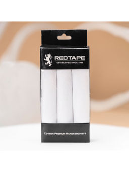 Red Tape - White Mens Pure Cotton Hankie (Pack of 3)