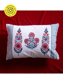House of Ekam - Royal Cypress Poppy Cushion Cover