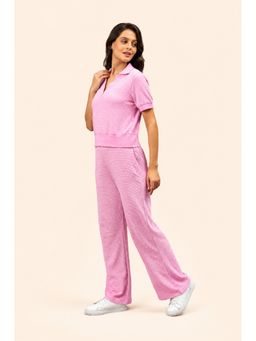 NeceSera - Women Terry Textured Pink Pant