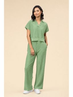 NeceSera - Women Terry Solid Green Pant