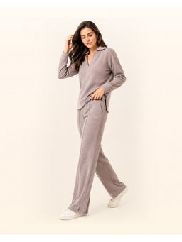 NeceSera - Women Cotton Textured Grey Pant