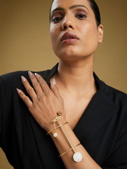 AMOSSH - Mezo Cuff Bracelet 18k Gold Plated Anti Tarnish