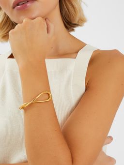 Accessorize London - Women 14k Gold-Plated Swirl Cuff Bracelet