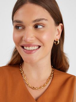 Accessorize London - Women 14k Gold-Plated Chunky Link Chain Necklace
