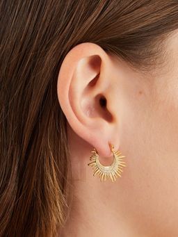 Accessorize London - Women 14k Gold-Plated Sun Beam Hoop Earrings
