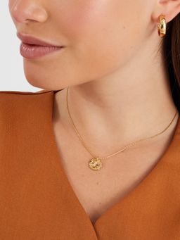 Accessorize London - Women 14k Gold-Plated Molten Birthstone Pendant Necklace Gold