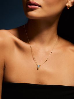 Accessorize London - Women 14k Gold-Plated Star Stone Pendant Necklace