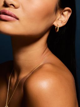 Accessorize London - Women 14k Gold-Plated Cubic Zirconia Crescent Hoop Earrings