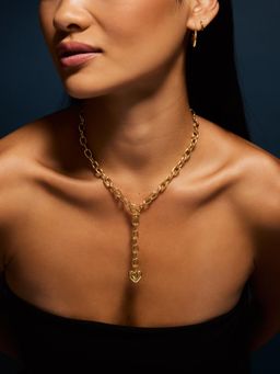 Accessorize London - Women 14k Gold-Plated Heart Pendant Chain Necklace