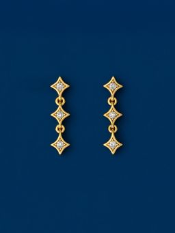 Accessorize London - Women 14k Gold-Plated Cubic Zirconia Star Drop Earrings