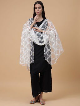 Zamour - Net Embroidered Dupatta For Women