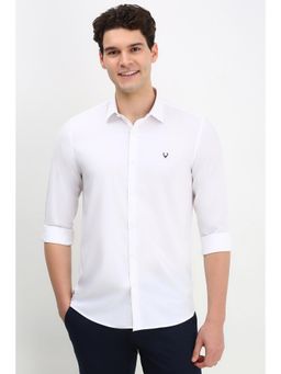 Allen Solly - Men White Slim Fit Solid Full Sleeves Casual Shirt