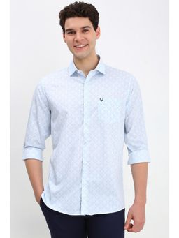 Allen Solly - Men Blue Slim Fit Print Full Sleeves Casual Shirt