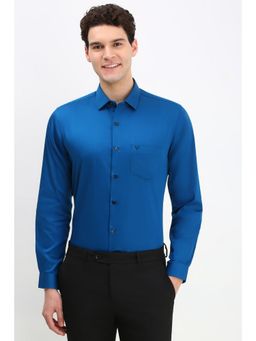 Allen Solly - Men Blue Slim Fit Solid Full Sleeves Formal Shirt