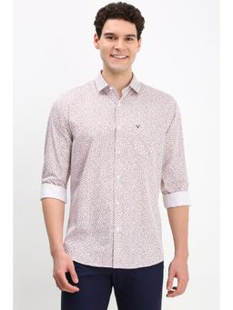 Allen Solly - Men Pink Slim Fit Print Full Sleeves Casual Shirt