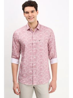 Allen Solly - Men Pink Slim Fit Floral Print Full Sleeves Casual Shirt