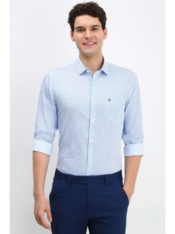Allen Solly - Men Blue Slim Fit Print Full Sleeves Formal Shirt