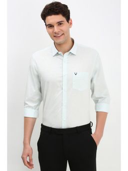 Allen Solly - Men Green Slim Fit Floral Print Full Sleeves Formal Shirt