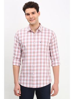Allen Solly - Men White Slim Fit Check Full Sleeves Casual Shirt