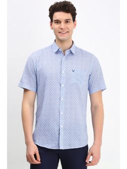 Allen Solly - Men Blue Slim Fit Floral Print Half Sleeves Casual Shirt