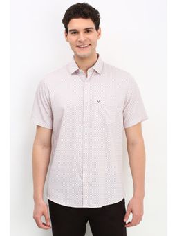 Allen Solly - Men White Slim Fit Print Half Sleeves Casual Shirt