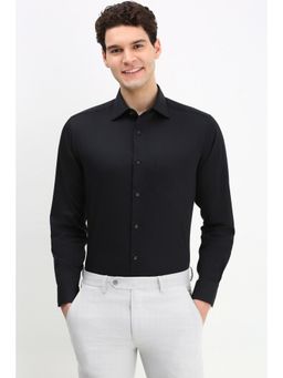 Allen Solly - Men Black Regular Fit Solid Full Sleeves Formal Shirt