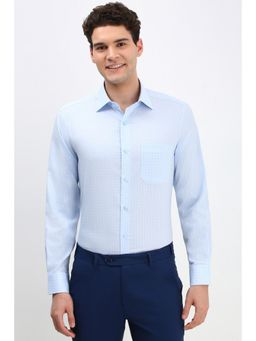 Allen Solly - Men Blue Regular Fit Check Full Sleeves Formal Shirt